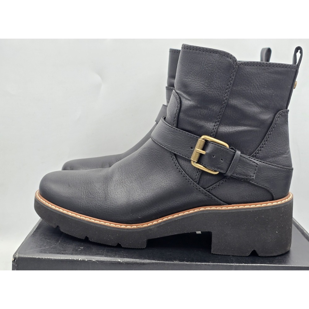 Naturalizer Women Darry Strap Bootie-Water Repellent Ankle Boot Black Sz 9 WIDE - Picture 4 of 13